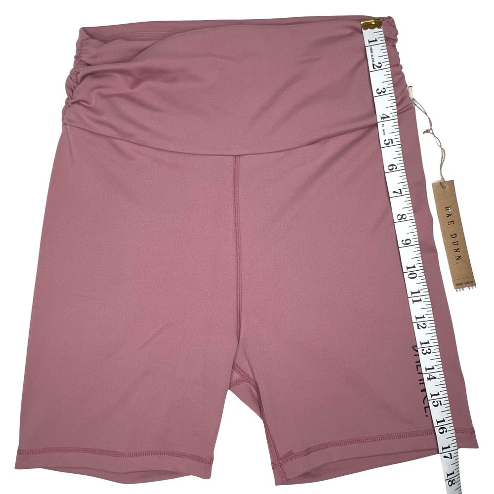 Rae Dunn New Shorts Pulse Bike BALANCE. Ruched Waist Nostalgia Rose Medium M NWT - Picture 14 of 15